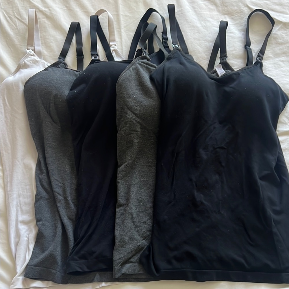 Women's Black and Gray Camisole Tops